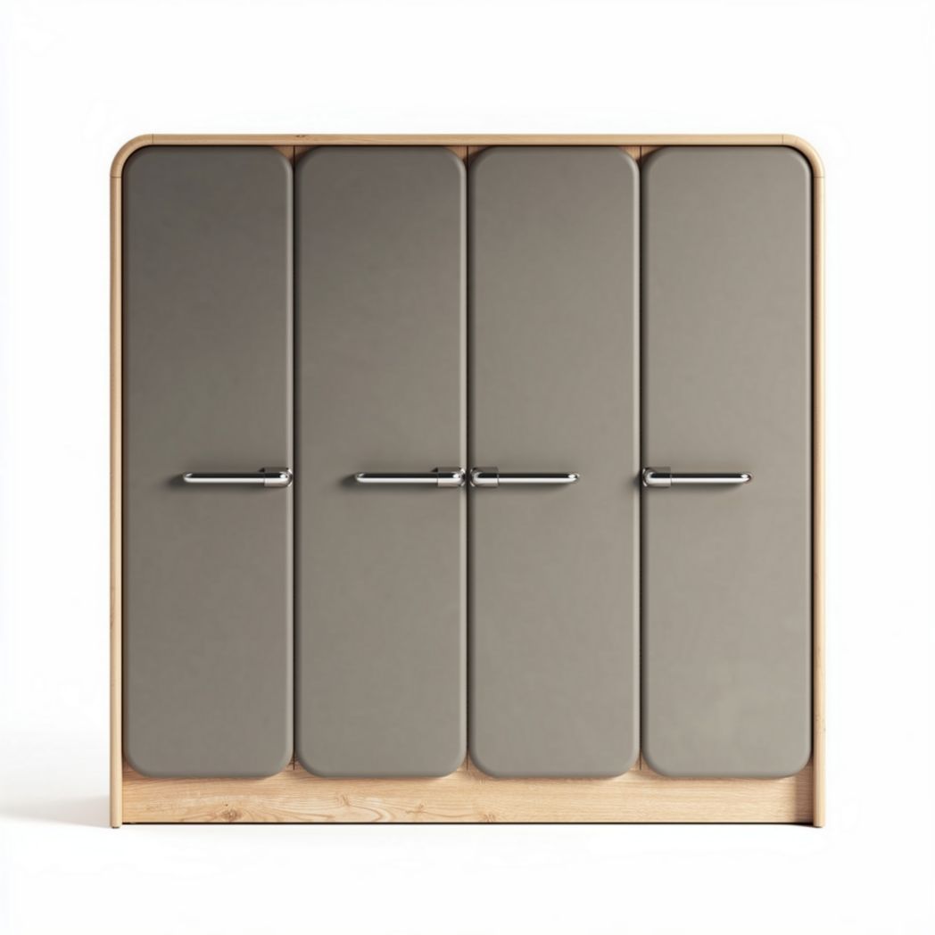 Armário em madeira com quatro portas cinzas 120 x 30 x 120cm