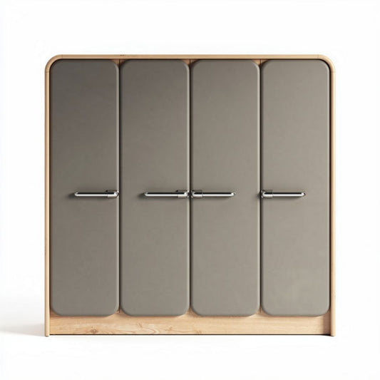 Armário em madeira com quatro portas cinzas 120 x 30 x 120cm