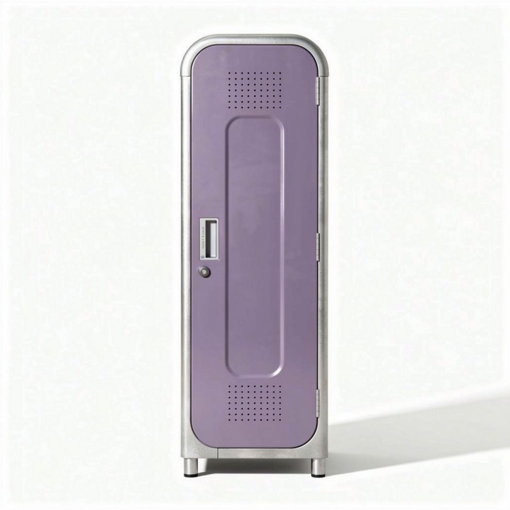 Armário de metal roxo com dimensões 180 x 60 x 45cm para organização pessoal