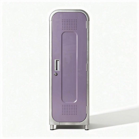 Armário de metal roxo com dimensões 180 x 60 x 45cm para organização pessoal