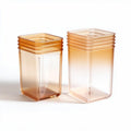 Copo plástico empilhável laranja 8 x 8 x 12cm para uso doméstico